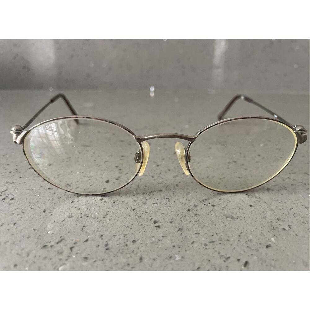 Tura Mod 752 Brn 50-19-135 Brown Metal Tortoise Eyeglasses Frames ONLY VTG Japan
